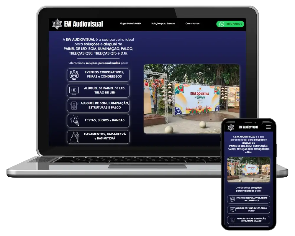 ewaudiovisual.com.br - Cliente da AceleradoraDigital.com.br